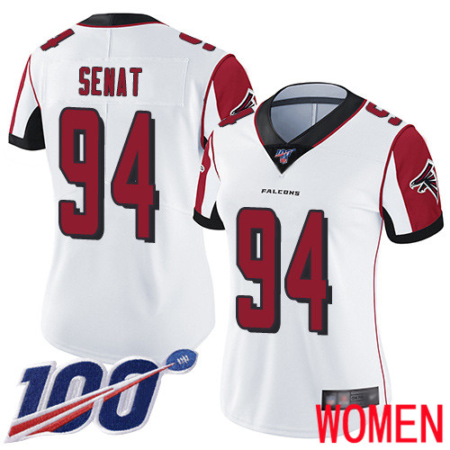 Atlanta Falcons Limited White Women Deadrin Senat Road Jersey NFL Football 94 100th Season Vapor Untouchable